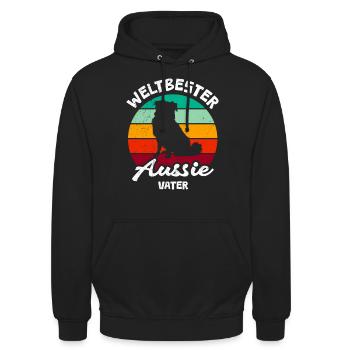 Aussie MEILLEUR PAPA BERGER AUSTRALIEN DU MONDE - Sweat-shirt à capuche unisexe - noir - Devant - Alina (178cm) & Michal (187cm)