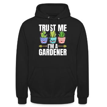 Jardinier amateur - Croyez-moi, je suis un jardinier - Sweat-shirt à capuche unisexe - noir - Devant - Alina (178cm) & Michal (187cm)