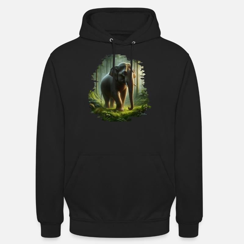 Éléphant de Sumatra - Sweat-shirt à capuche unisexe - noir