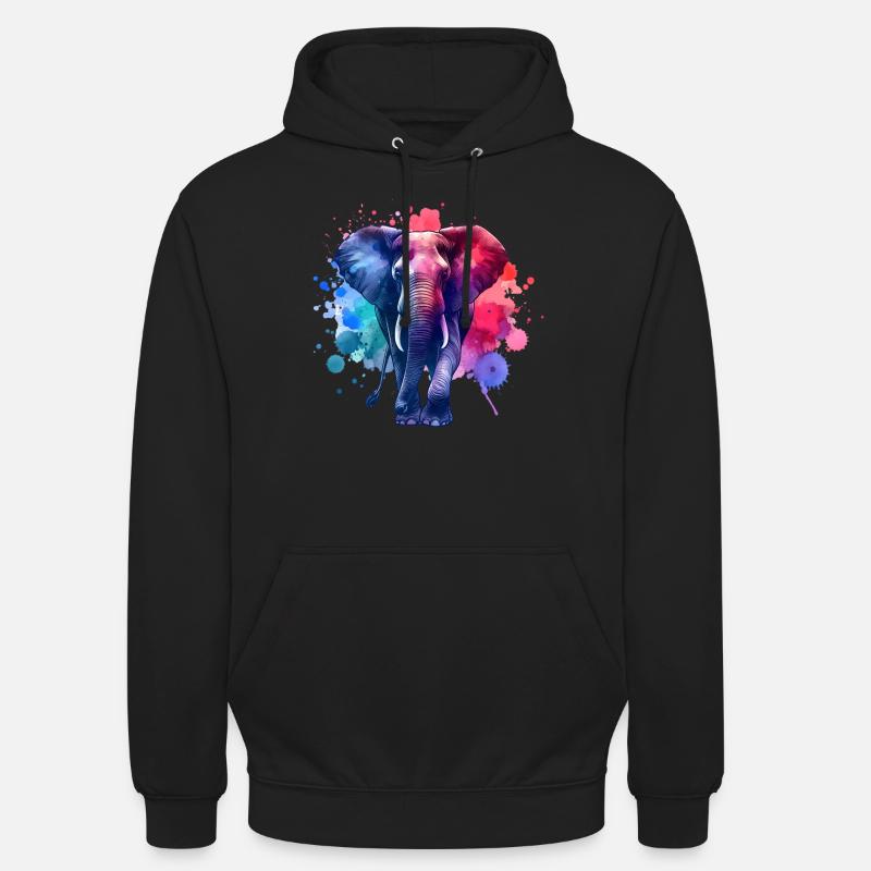 Éléphant de Sumatra - Sweat-shirt à capuche unisexe - noir