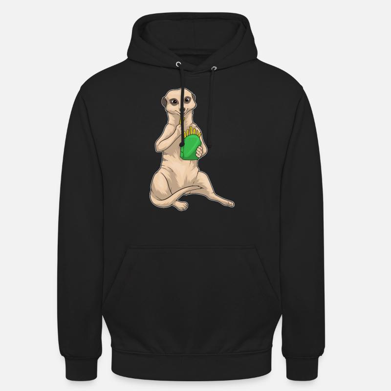 Frites Français suricate - Sweat-shirt à capuche unisexe - noir