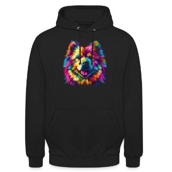 Samoyed Dog Popart - Unisex Hoodie - black - Front - Alina (178cm) & Michal (187cm)