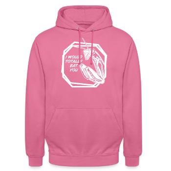Praying Mantis Joke Insect - Unisex Hoodie - Pink - Vorne - Alina (178cm) & Michal (187cm)