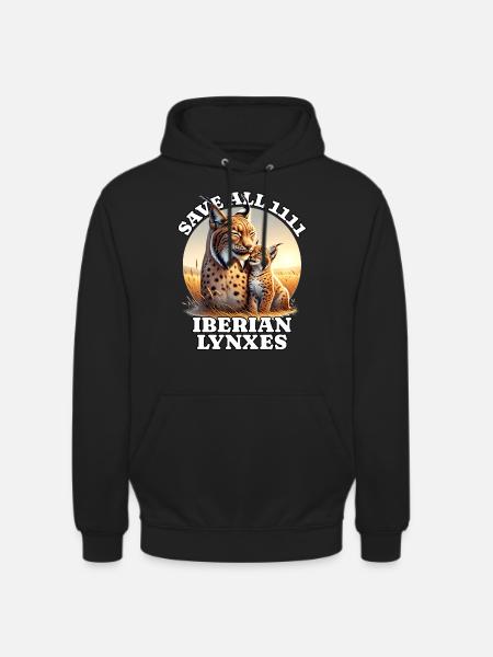 Save Iberischer Luchs - Unisex Hoodie - Schwarz