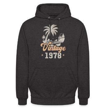 Geburtstag 1978 Palmen - Unisex Hoodie - Anthrazit - Vorne - Alina (178cm) & Michal (187cm)