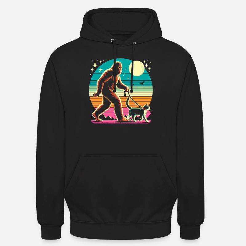 Chat Bigfoot - Sweat-shirt à capuche unisexe - noir