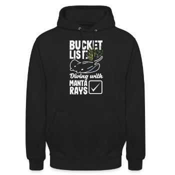Ocean Animal Diving Stingray Mantarochen - Unisex Hoodie - Schwarz - Vorne - Alina (178cm) & Michal (187cm)