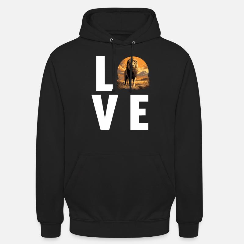 Lion Löwen Löwe - Sweat-shirt à capuche unisexe - noir