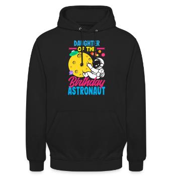 Kindergeburtstag Astronaut Familienmitglieder - Unisex Hoodie - Schwarz - Vorne - Alina (178cm) & Michal (187cm)