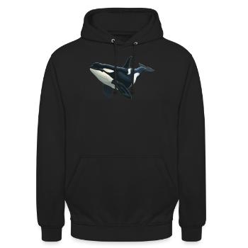 Orcas Orca - Unisex Hoodie - Schwarz - Vorne - Alina (178cm) & Michal (187cm)