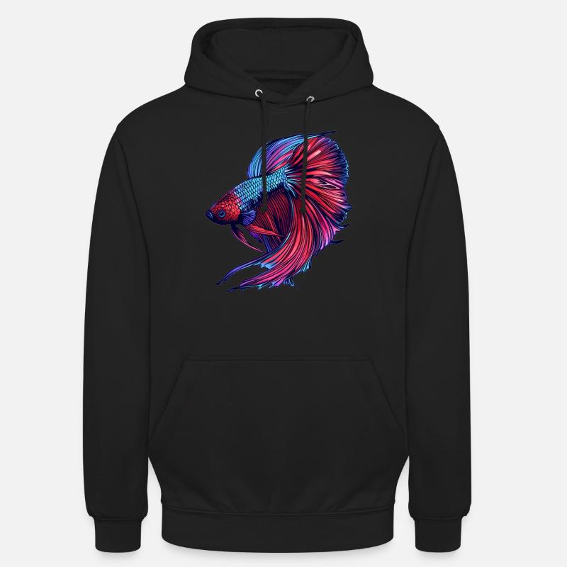 Bettas Betta Poisson Betta - Sweat-shirt à capuche unisexe - noir