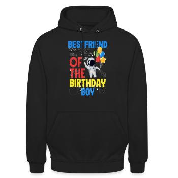 Kindergeburtstag Astronaut Familienmitglieder - Unisex Hoodie - Schwarz - Vorne - Alina (178cm) & Michal (187cm)
