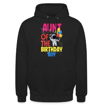 Kindergeburtstag Astronaut Familienmitglieder - Unisex Hoodie - Schwarz - Vorne - Alina (178cm) & Michal (187cm)