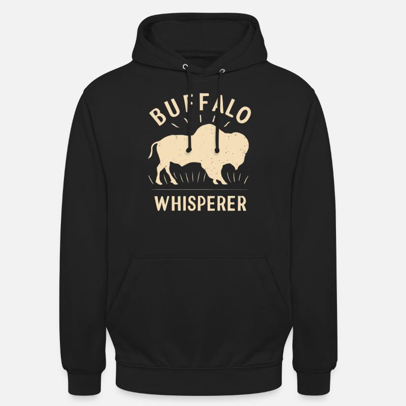 Chuchoteur de bison - Sweat-shirt à capuche unisexe - noir
