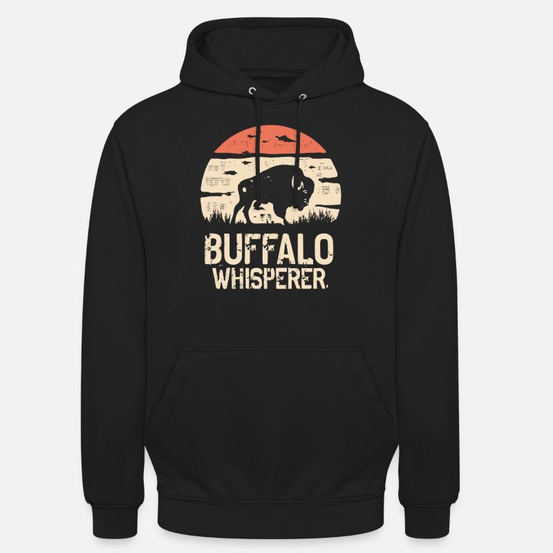 Chuchoteur de bison - Sweat-shirt à capuche unisexe - noir