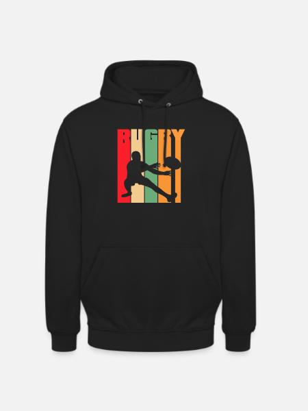Rugby Retro Silhouette Design - Unisex Hoodie - black