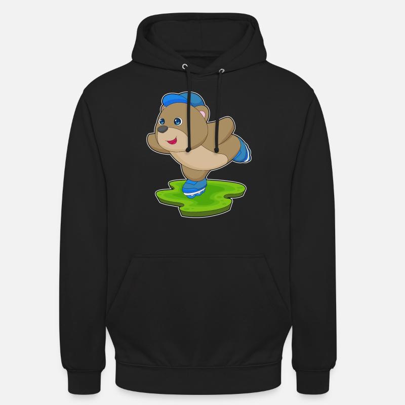 Bär Inline skating Rollschuhe - Unisex Hoodie - Schwarz