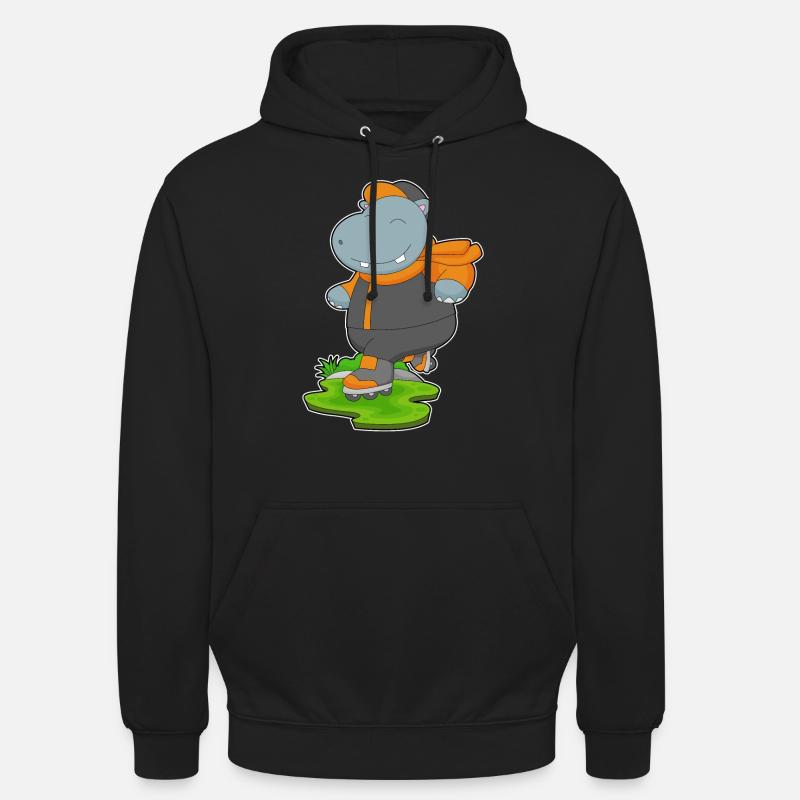 Nilpferd Inline skating Rollschuhe - Unisex Hoodie - Schwarz