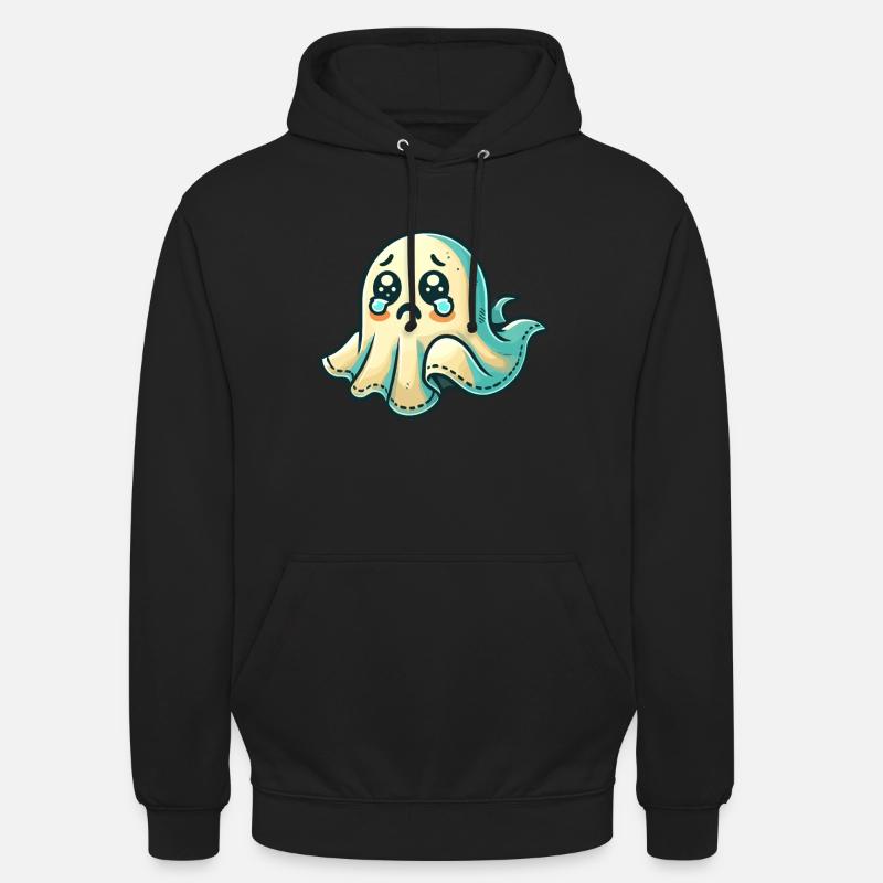 Sad Ghost Funny Ghost Design - Unisex Hoodie - black