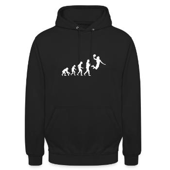 Basketball Tshirt B-Ball Dunking Rebound Spieler - Unisex Hoodie - Schwarz - Vorne - Alina (178cm) & Michal (187cm)