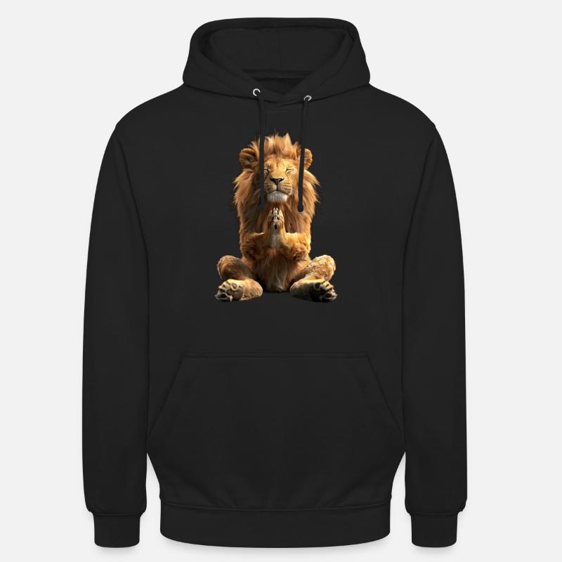 Lion - Sweat-shirt à capuche unisexe - noir