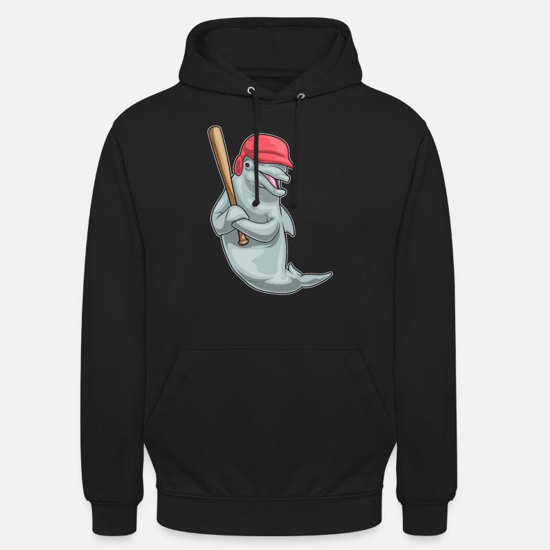 Batte de baseball Dolphin - Sweat-shirt à capuche unisexe - noir