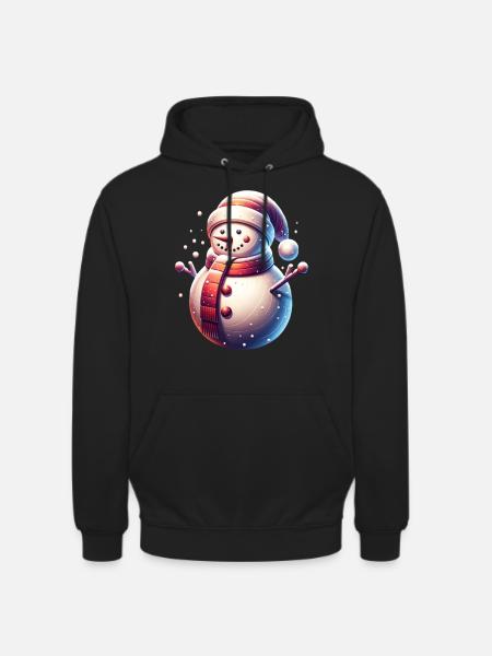 Snowman Snowfall Christmas - Unisex Hoodie - black