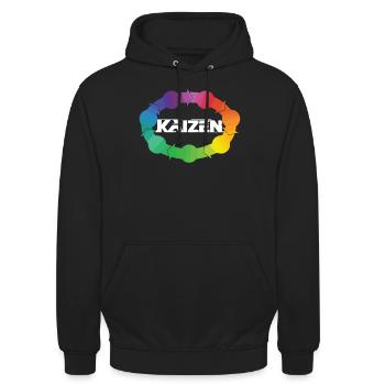 Hiragana Katakana Kaizen-methode Kaizen - Unisex Hoodie - Schwarz - Vorne - Alina (178cm) & Michal (187cm)