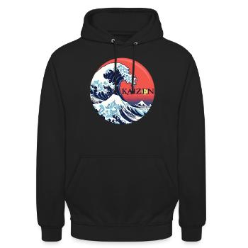 Hiragana Katakana Kaizen-methode Kaizen - Unisex Hoodie - Schwarz - Vorne - Alina (178cm) & Michal (187cm)