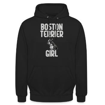 Cadeaux Boston Terrier - Sweat-shirt à capuche unisexe - noir - Devant - Alina (178cm) & Michal (187cm)
