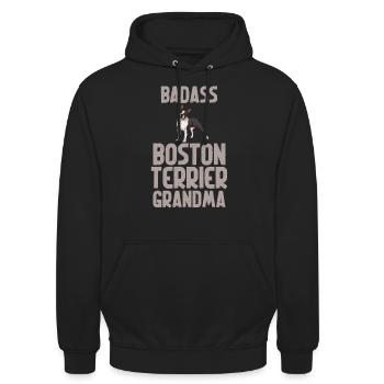 Cadeaux Boston Terrier - Sweat-shirt à capuche unisexe - noir - Devant - Alina (178cm) & Michal (187cm)