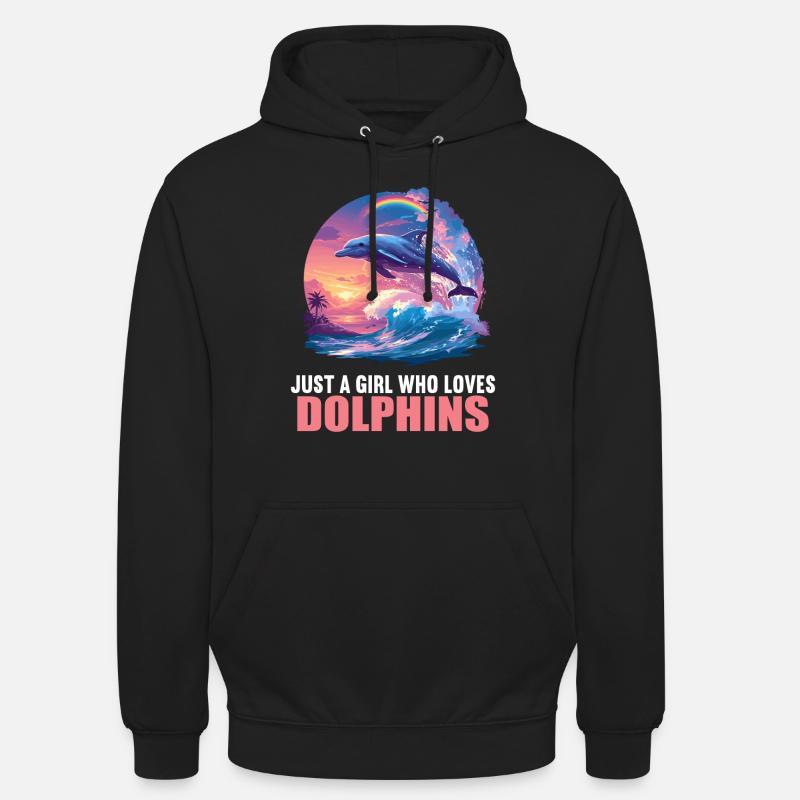 Dolphin Dolphins Dolphin - Unisex Hoodie - black