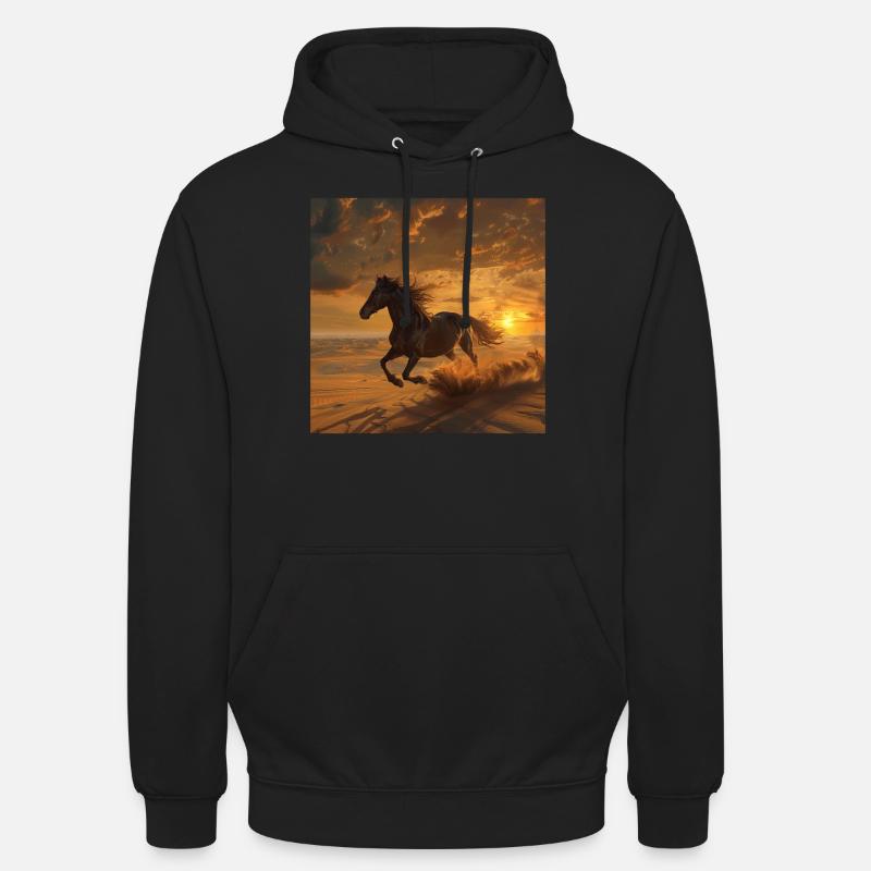 Cheval - Sweat-shirt à capuche unisexe - noir