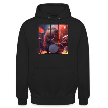 Wasserschwein - Unisex Hoodie - Schwarz - Vorne - Alina (178cm) & Michal (187cm)