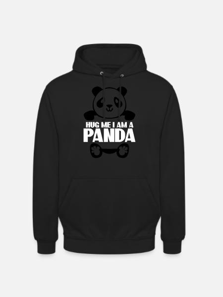 Kram mig kæmpe panda panda bjørn - Hættetrøje unisex - sort