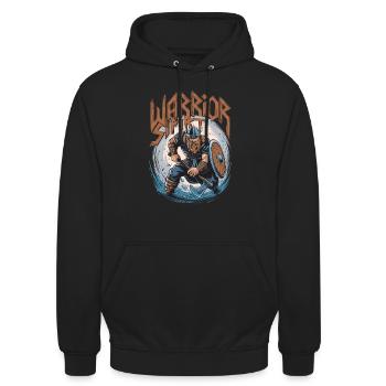 Warrior Spirit Wikinger für einen Wikinger und - Unisex Hoodie - Schwarz - Vorne - Alina (178cm) & Michal (187cm)