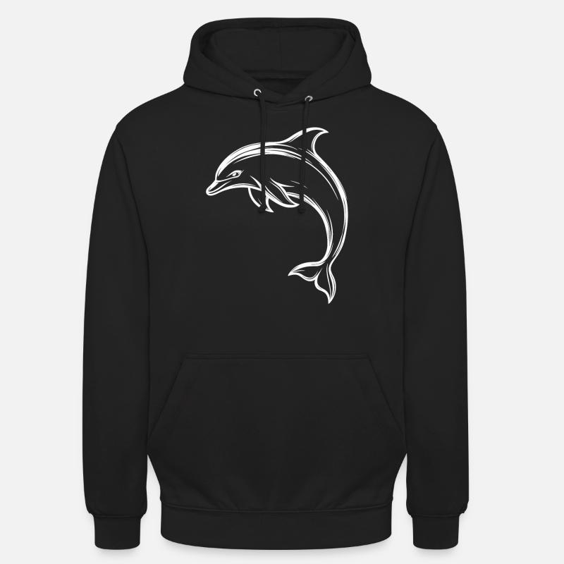 Dauphin, Mignon Dauphin - Sweat-shirt à capuche unisexe - noir