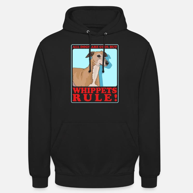 Whippet Petit lévrier anglais Cadeau - Sweat-shirt à capuche unisexe - noir