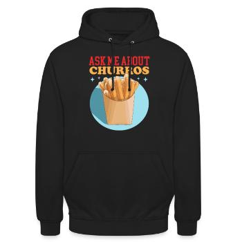 Churro Churros Cadeau - Sweat-shirt à capuche unisexe - noir - Devant - Alina (178cm) & Michal (187cm)