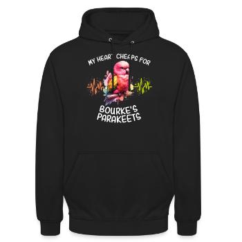 Bourkesittich Herzlinie - Unisex Hoodie - Schwarz - Vorne - Alina (178cm) & Michal (187cm)
