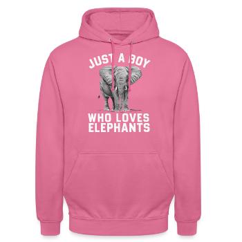 Elephant Animal Elephants Zoo - Unisex Hoodie - pink - Front - Alina (178cm) & Michal (187cm)