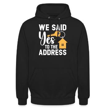 Nous avons dit à l’adresse - Sweat-shirt à capuche unisexe - noir - Devant - Alina (178cm) & Michal (187cm)