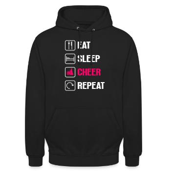 Cheerleading Cheerleader Base Flyer - Unisex Hoodie - Schwarz - Vorne - Alina (178cm) & Michal (187cm)