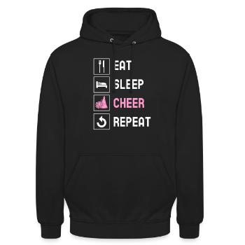 Cheerleading Cheerleader Base Flyer - Unisex Hoodie - Schwarz - Vorne - Alina (178cm) & Michal (187cm)