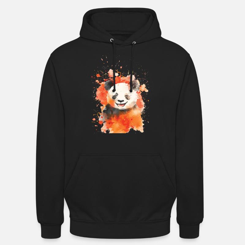 Panda - Sweat-shirt à capuche unisexe - noir