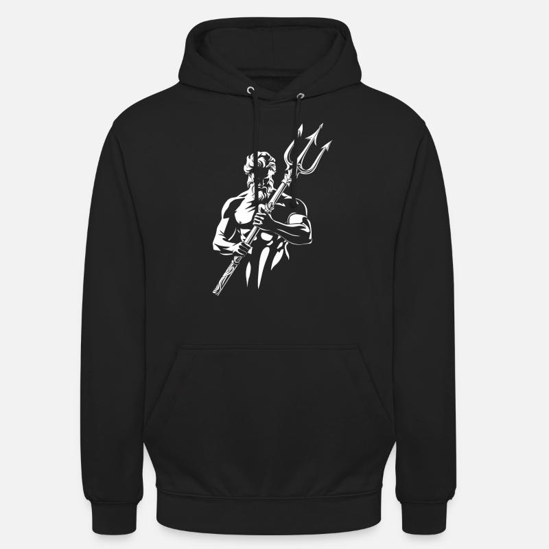Trident de Poséidon - Sweat-shirt à capuche unisexe - noir