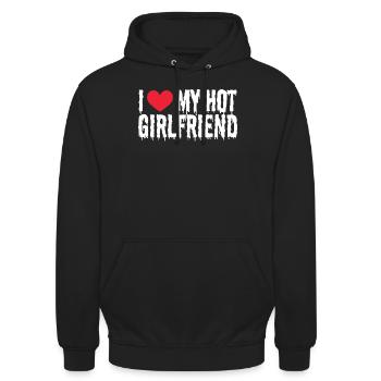 Petite amie Petite amie Relation Couple Amour Couple - Sweat-shirt à capuche unisexe - noir - Devant - Alina (178cm) & Michal (187cm)