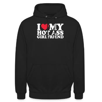 Petite amie Petite amie Relation Couple Amour Couple - Sweat-shirt à capuche unisexe - noir - Devant - Alina (178cm) & Michal (187cm)