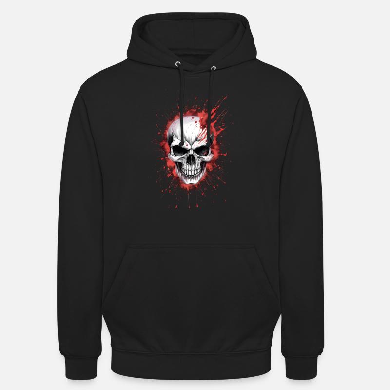 Unheimlicher Schädel mit Blut - Unisex Hoodie - Schwarz