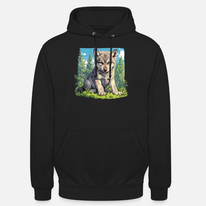 Loups Loup - Sweat-shirt à capuche unisexe - noir